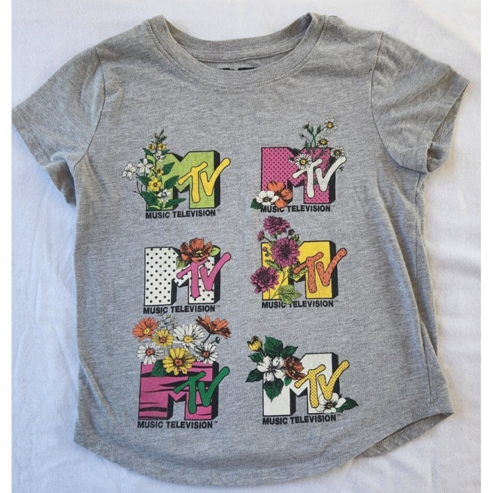 Mtv stretchy graphic Tee Tshirt‎ kids youth girl size large